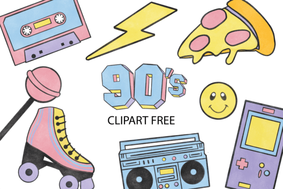 90s Clipart Free Graphics for Branding and Marketing