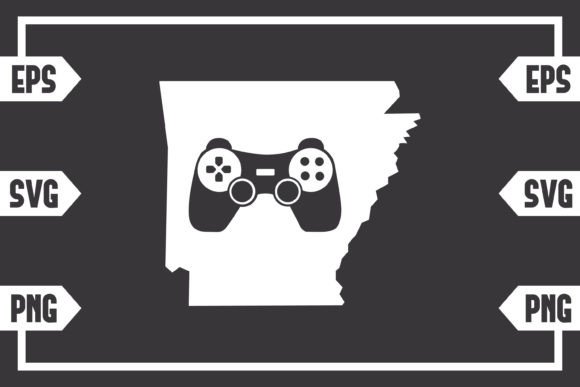Arkansas - Gaming Controller Graphics for Crafts and Design