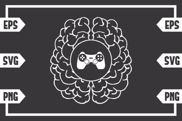 Brain - Gaming Controller Graphics for Crafts and Digital Sales