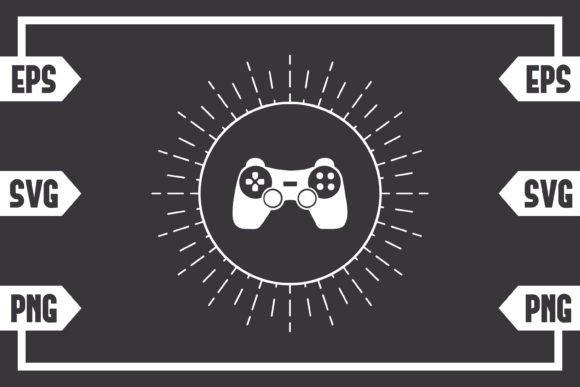Circle Sunburst Gaming Controller Graphics for Crafts