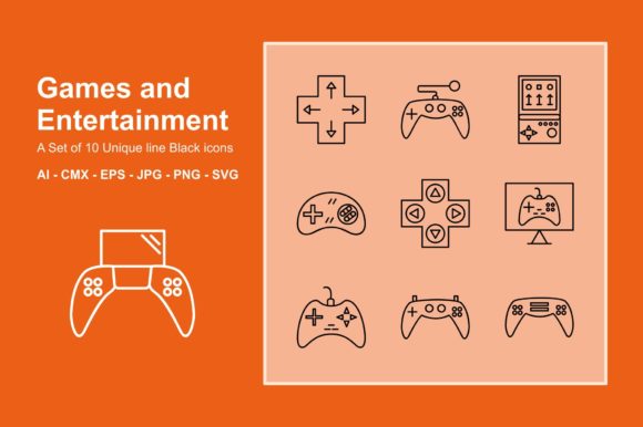 Games and Entertainment Line Icon Set Review