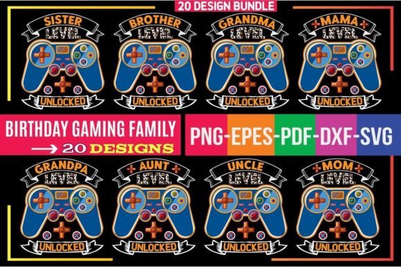 Gaming Birthday Family Design Bundle for Local Business Branding