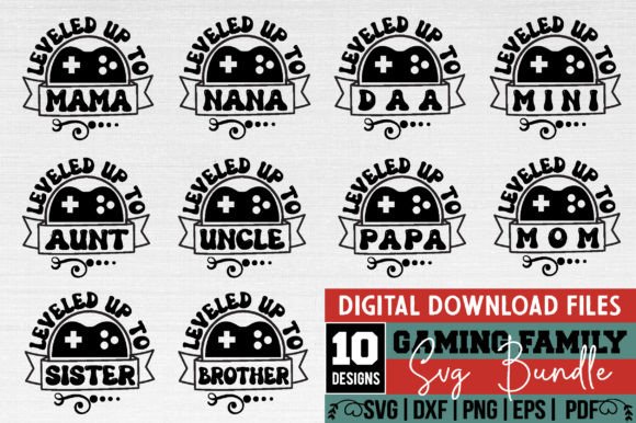 Gaming Family Svg Bundle for Graphics & Crafts