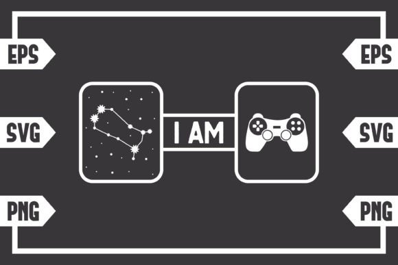 Gemini Star Sign and Gaming Controller Graphics for Crafts