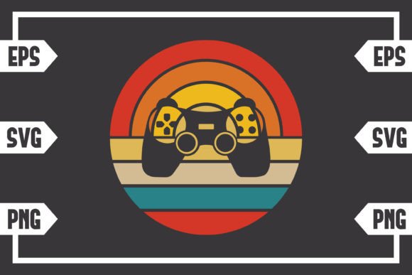 Retro Circle - Gaming Controller Graphics for Crafts