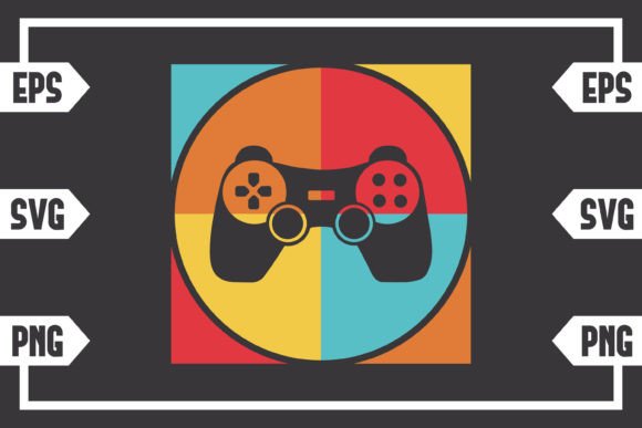 Retro Square Gaming Controller: A Graphic Design Asset for Crafts and Graphics