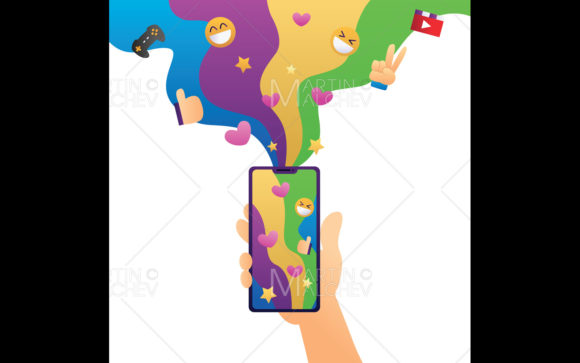 Smartphone Entertainment Illustration for Modern Graphics